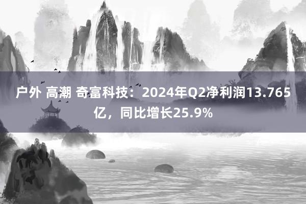 户外 高潮 奇富科技：2024年Q2净利润13.765亿，同比增长25.9%